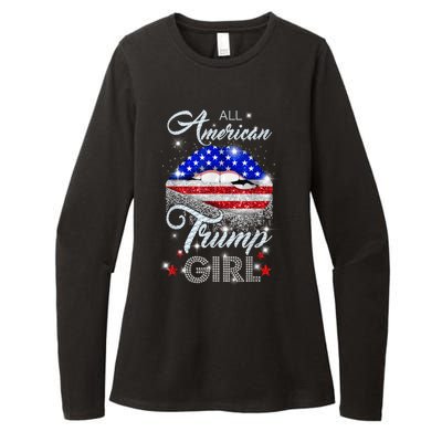 All American Trump Girl Design Womens CVC Long Sleeve Shirt