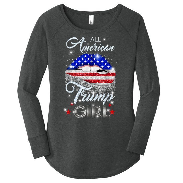 All American Trump Girl Design Women's Perfect Tri Tunic Long Sleeve Shirt