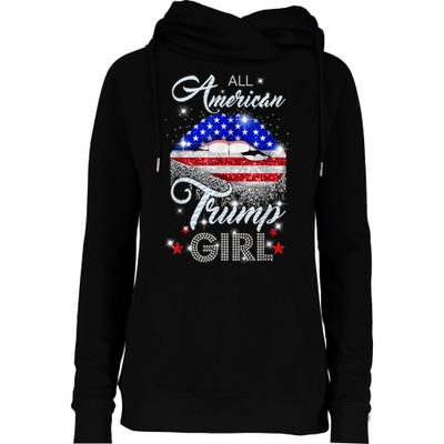 All American Trump Girl Design Womens Funnel Neck Pullover Hood