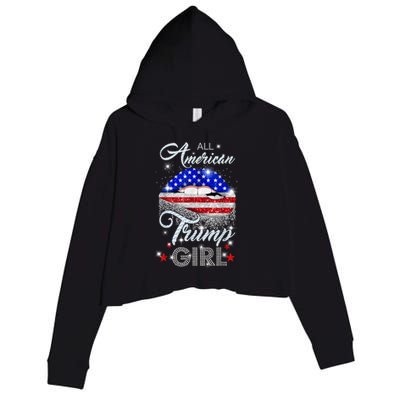 All American Trump Girl Design Crop Fleece Hoodie