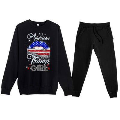 All American Trump Girl Design Premium Crewneck Sweatsuit Set