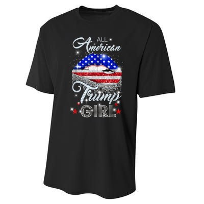 All American Trump Girl Design Performance Sprint T-Shirt