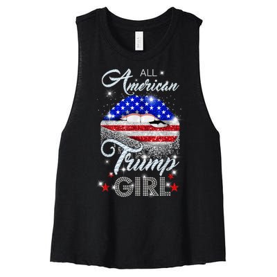 All American Trump Girl Design Women's Racerback Cropped Tank