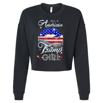 All American Trump Girl Design Cropped Pullover Crew