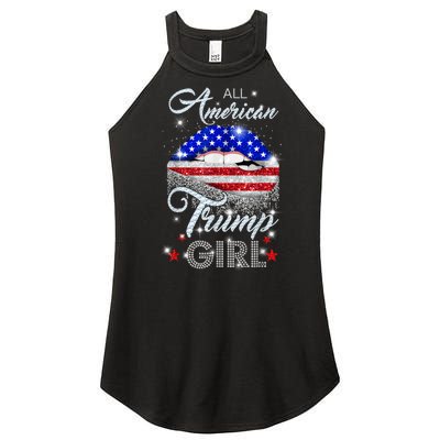 All American Trump Girl Design Women's Perfect Tri Rocker Tank