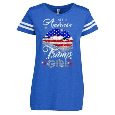 All American Trump Girl Design Enza Ladies Jersey Football T-Shirt