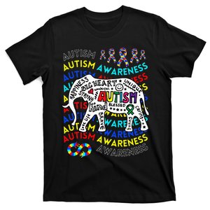 Autism Awareness Teacher Autism Moms and Dads Elephant T-Shirt