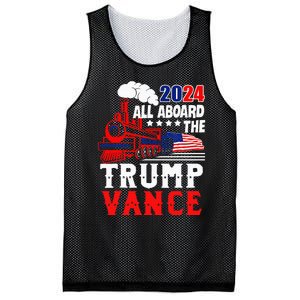 All Aboard The Trump Train 2024 Usa Flag Trump Vance 2024 Mesh Reversible Basketball Jersey Tank