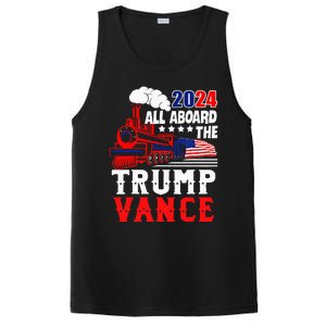 All Aboard The Trump Train 2024 Usa Flag Trump Vance 2024 PosiCharge Competitor Tank