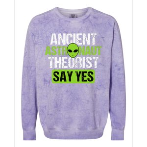 Ancient Astronaut Theorists Say Yes Aliens Conspiracy Colorblast Crewneck Sweatshirt