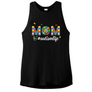 Autism Awareness Tee Mom Life For Autism Mom Ladies PosiCharge Tri-Blend Wicking Tank