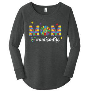 Autism Awareness Tee Mom Life For Autism Mom Women's Perfect Tri Tunic Long Sleeve Shirt