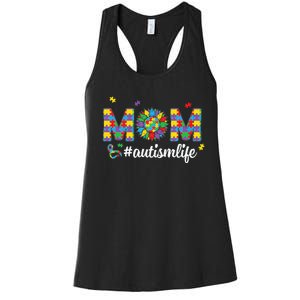 Autism Awareness Tee Mom Life For Autism Mom Women's Racerback Tank