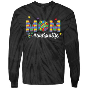 Autism Awareness Tee Mom Life For Autism Mom Tie-Dye Long Sleeve Shirt