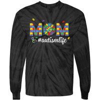 Autism Awareness Tee Mom Life For Autism Mom Tie-Dye Long Sleeve Shirt