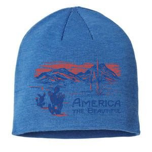 Americana America The Beautiful Landscape Cute Gift Sustainable Beanie