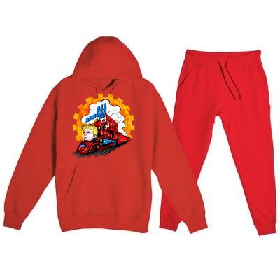 All Abroad The Trump Train 2024 Future Is Bright Premium Hooded Sweatsuit Set