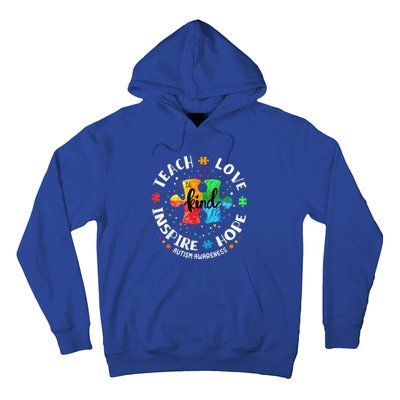 Autism Awareness Teacher Shirt Teach Hope Love Inspire Hoodie