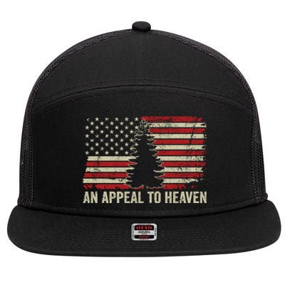 An Appeal To Heaven Gift Usa Revolution Pine Tree American Flag Gift 7 Panel Mesh Trucker Snapback Hat