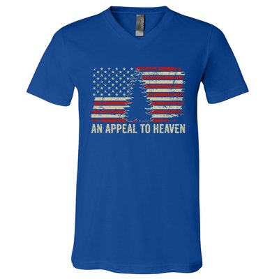 An Appeal To Heaven Gift Usa Revolution Pine Tree American Flag Gift V-Neck T-Shirt