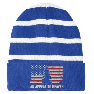 An Appeal To Heaven Gift Usa Revolution Pine Tree American Flag Gift Striped Beanie with Solid Band