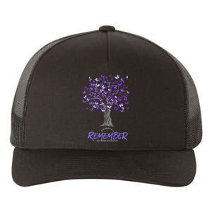 Alzheimer Awareness Tee For Men And Women Purple Butterfly Yupoong Adult 5-Panel Trucker Hat