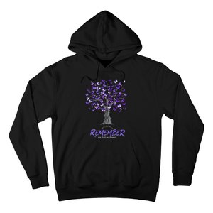 Alzheimer Awareness Tee For Men And Women Purple Butterfly Hoodie