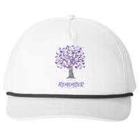 Alzheimer Awareness Tee For Men And Women Purple Butterfly Snapback Five-Panel Rope Hat