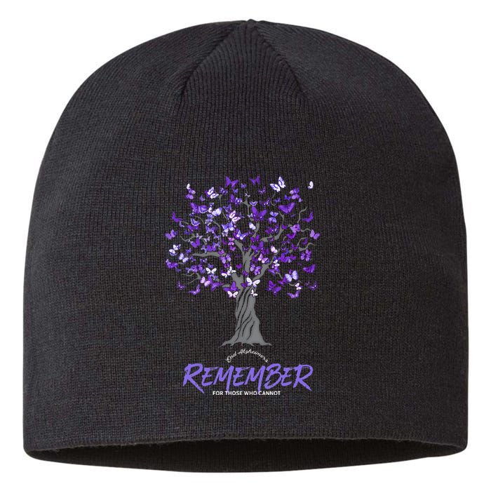 Alzheimer Awareness Tee For Men And Women Purple Butterfly Sustainable Beanie