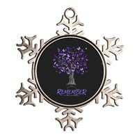 Alzheimer Awareness Tee For Men And Women Purple Butterfly Metallic Star Ornament