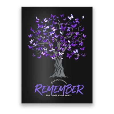 Alzheimer Awareness Tee For Men And Women Purple Butterfly Poster