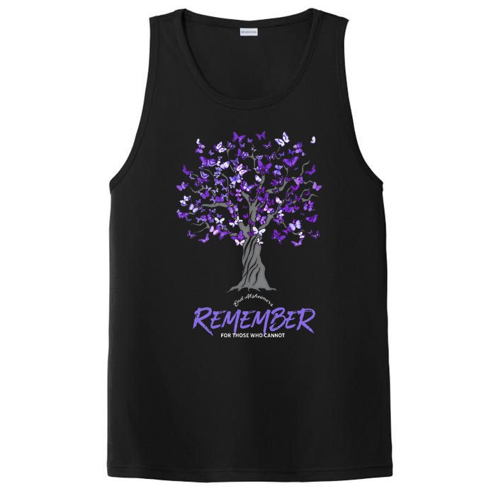 Alzheimer Awareness Tee For Men And Women Purple Butterfly PosiCharge Competitor Tank