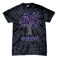 Alzheimer Awareness Tee For Men And Women Purple Butterfly Tie-Dye T-Shirt