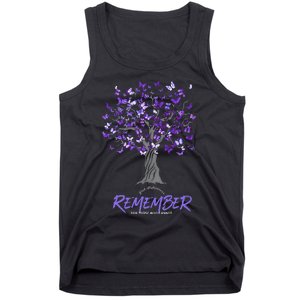 Alzheimer Awareness Tee For Men And Women Purple Butterfly Tank Top