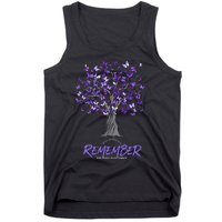 Alzheimer Awareness Tee For Men And Women Purple Butterfly Tank Top