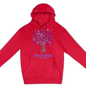 Alzheimer Awareness Tee For Men And Women Purple Butterfly Premium Pullover Hoodie