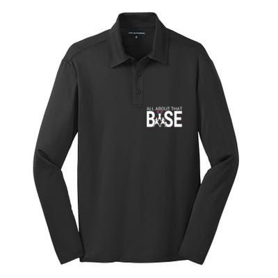 All About That Base Funny Cheerleading Cheer Silk Touch Performance Long Sleeve Polo