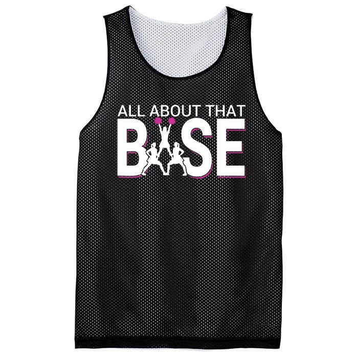 All About That Base Funny Cheerleading Cheer Mesh Reversible Basketball Jersey Tank