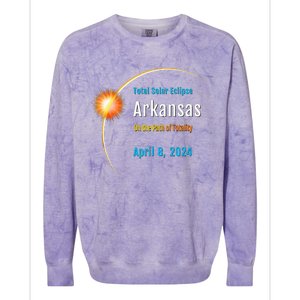 Arkansas AR Total Solar Eclipse 2024 Colorblast Crewneck Sweatshirt