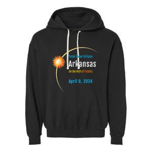 Arkansas AR Total Solar Eclipse 2024 Garment-Dyed Fleece Hoodie