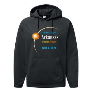 Arkansas AR Total Solar Eclipse 2024 Performance Fleece Hoodie