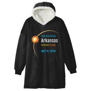 Arkansas AR Total Solar Eclipse 2024 Hooded Wearable Blanket