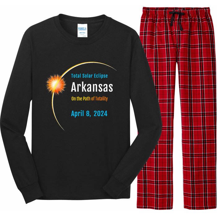 Arkansas AR Total Solar Eclipse 2024 Long Sleeve Pajama Set