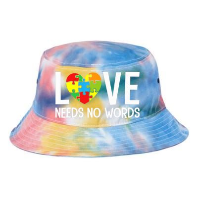 Autism Awareness Teacher Shirt Love Needs No Word Special Ed Tie Dye Newport Bucket Hat