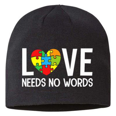 Autism Awareness Teacher Shirt Love Needs No Word Special Ed Sustainable Beanie