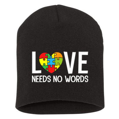 Autism Awareness Teacher Shirt Love Needs No Word Special Ed Short Acrylic Beanie