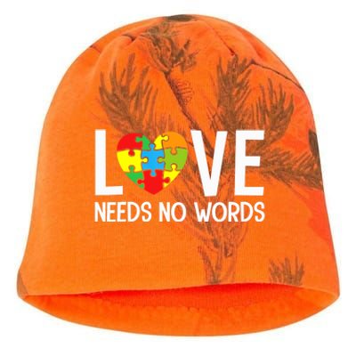 Autism Awareness Teacher Shirt Love Needs No Word Special Ed Kati - Camo Knit Beanie