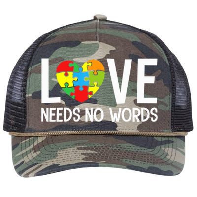 Autism Awareness Teacher Shirt Love Needs No Word Special Ed Retro Rope Trucker Hat Cap