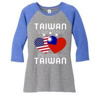 America And Taiwan Taiwanese American Flag Dual Nationality Cool Gift Women's Tri-Blend 3/4-Sleeve Raglan Shirt