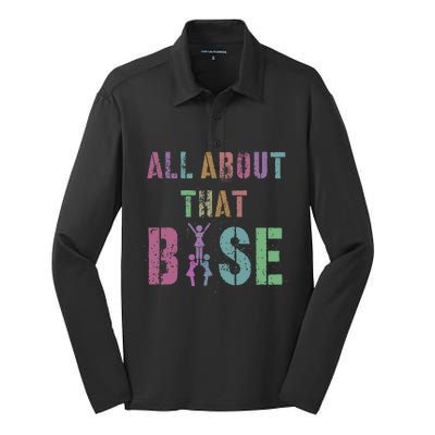 All About That Base Cheerleading Team Cheer Squad Silk Touch Performance Long Sleeve Polo